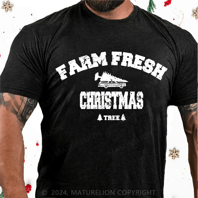 Maturelion Christmas T-Shirt Farm Fresh Christmas Trees Shirt