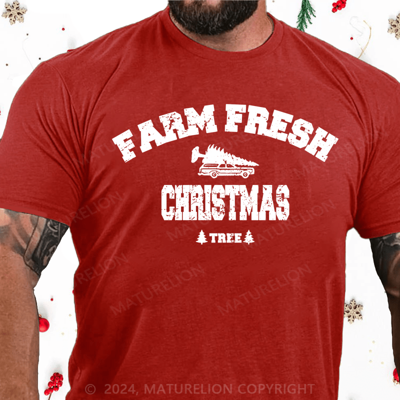 Maturelion Christmas T-Shirt Farm Fresh Christmas Trees Shirt