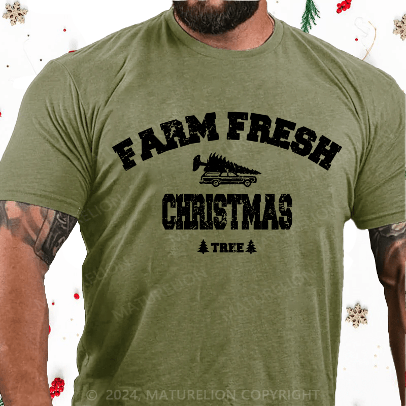 Maturelion Christmas T-Shirt Farm Fresh Christmas Trees Shirt