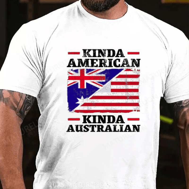 Maturelion Men's T-shirt Kinda American Kinda Australian T-shirt