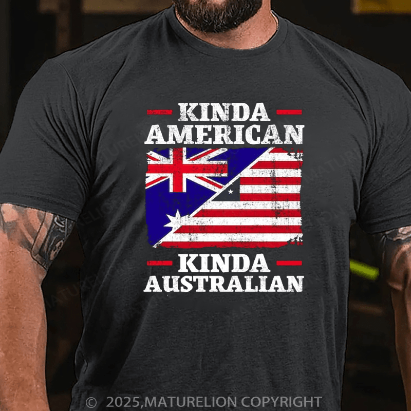 Maturelion Men's T-shirt Kinda American Kinda Australian T-shirt
