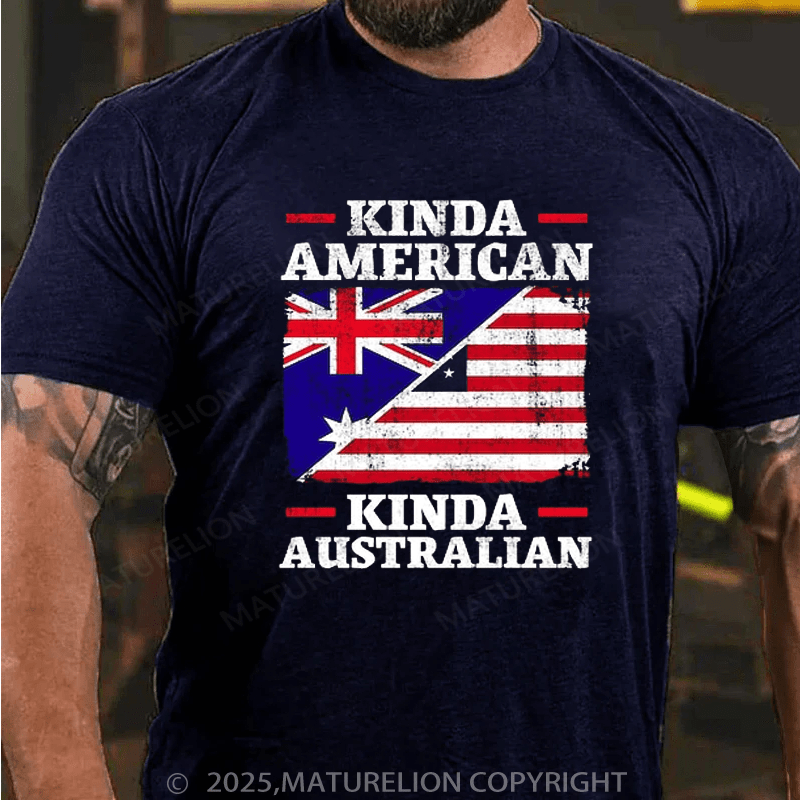 Maturelion Men's T-shirt Kinda American Kinda Australian T-shirt