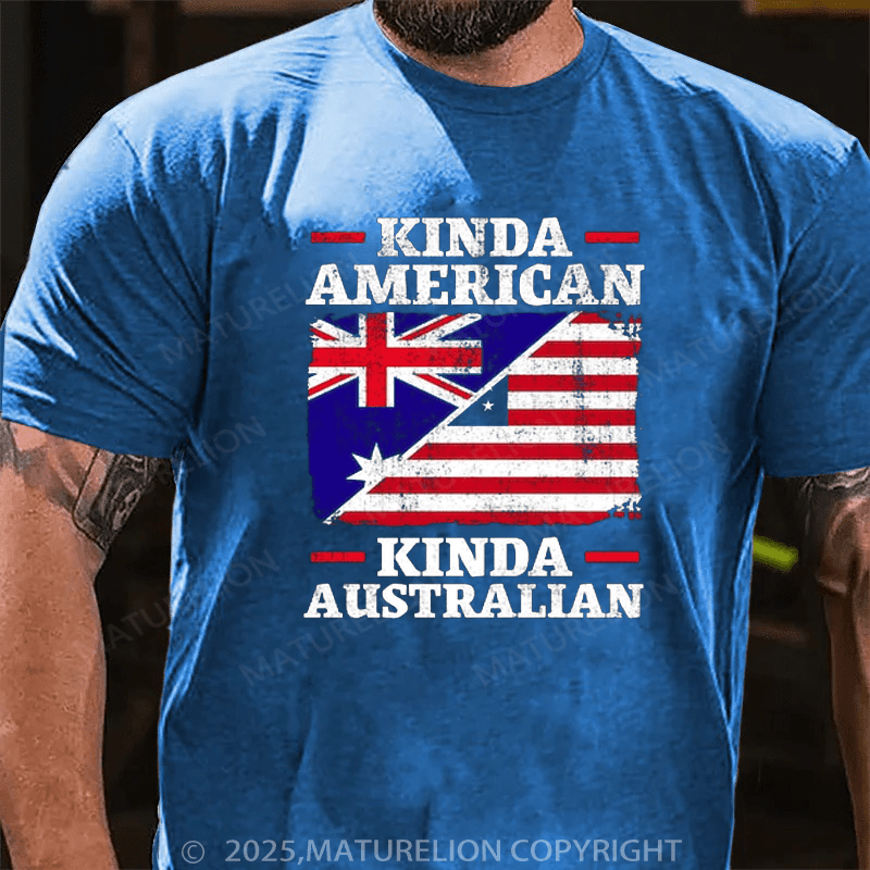 Maturelion Men's T-shirt Kinda American Kinda Australian T-shirt