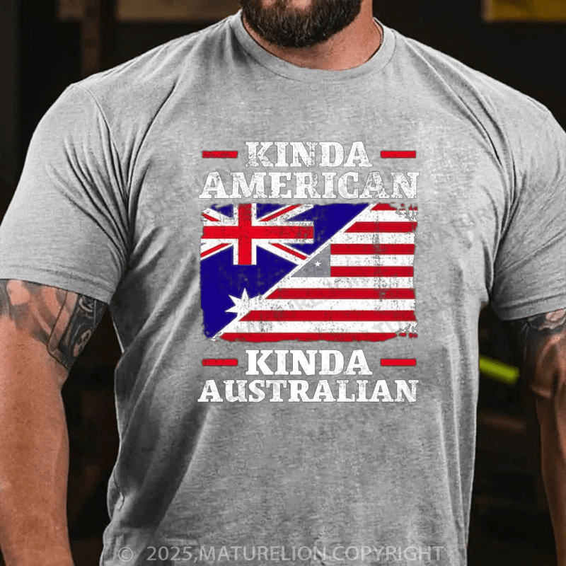 Maturelion Men's T-shirt Kinda American Kinda Australian T-shirt