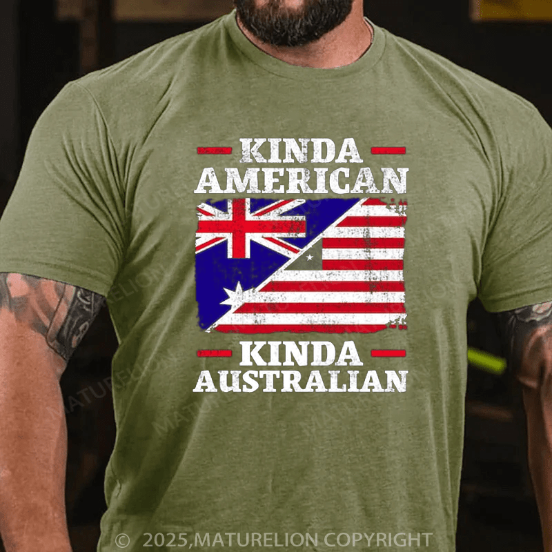 Maturelion Men's T-shirt Kinda American Kinda Australian T-shirt