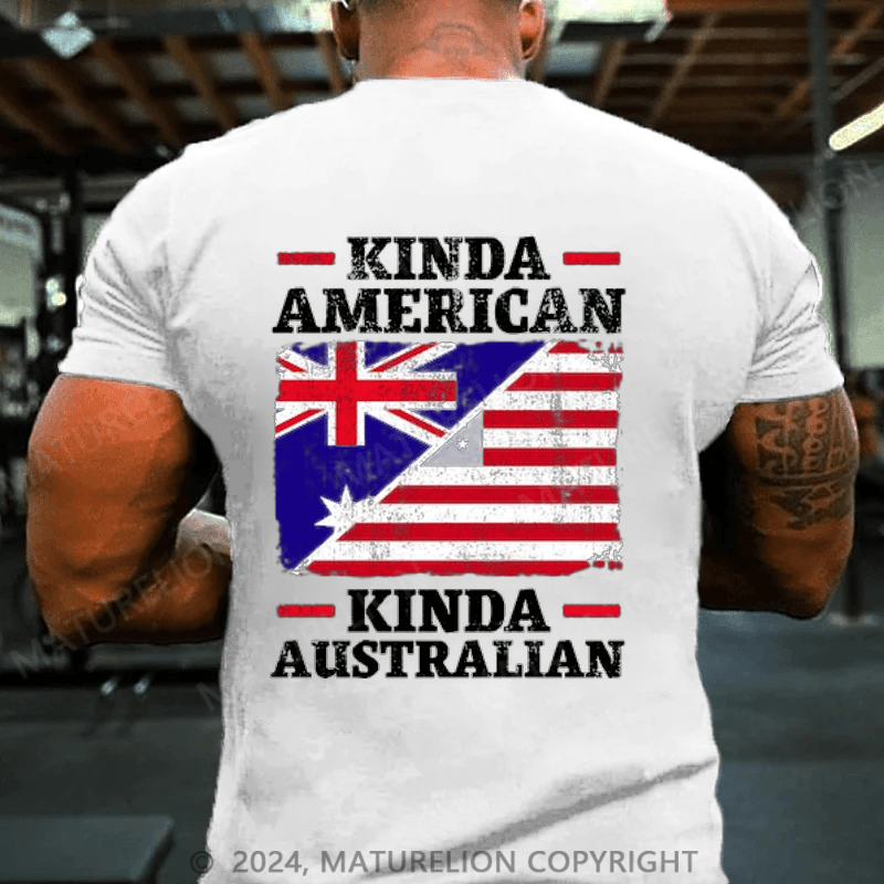 Maturelion Men's T-shirt Kinda American Kinda Australian T-Shirt T-shirt