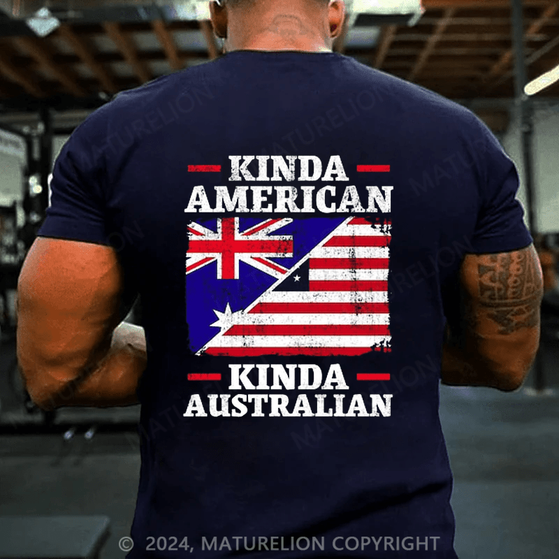 Maturelion Men's T-shirt Kinda American Kinda Australian T-Shirt T-shirt