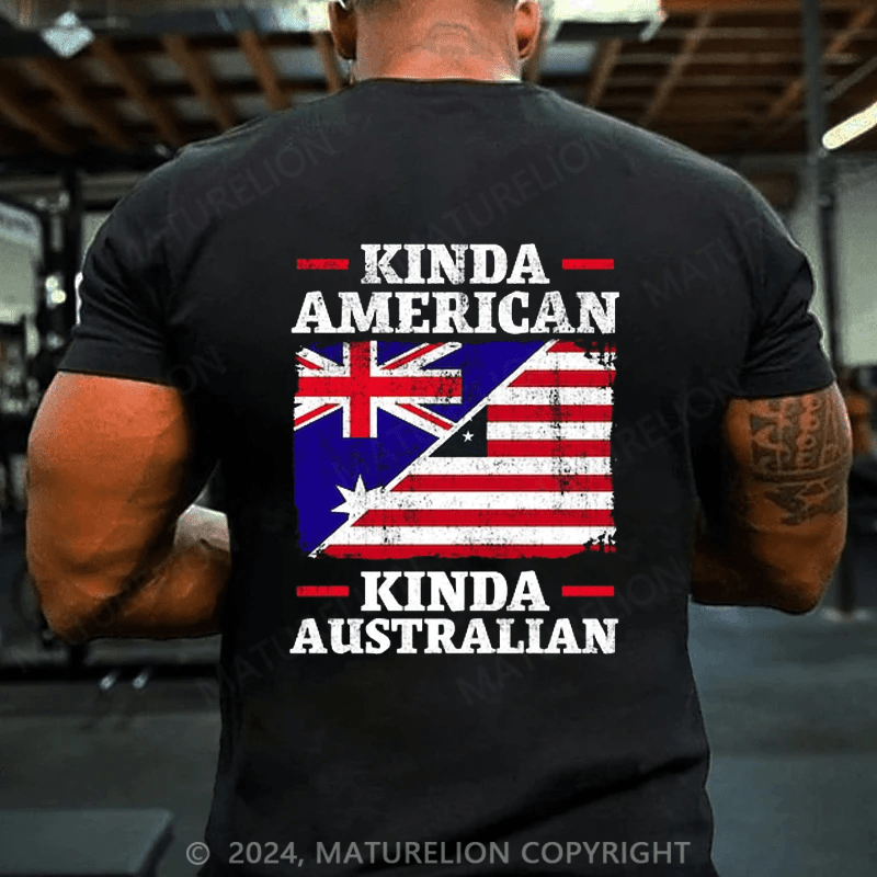 Maturelion Men's T-shirt Kinda American Kinda Australian T-Shirt T-shirt