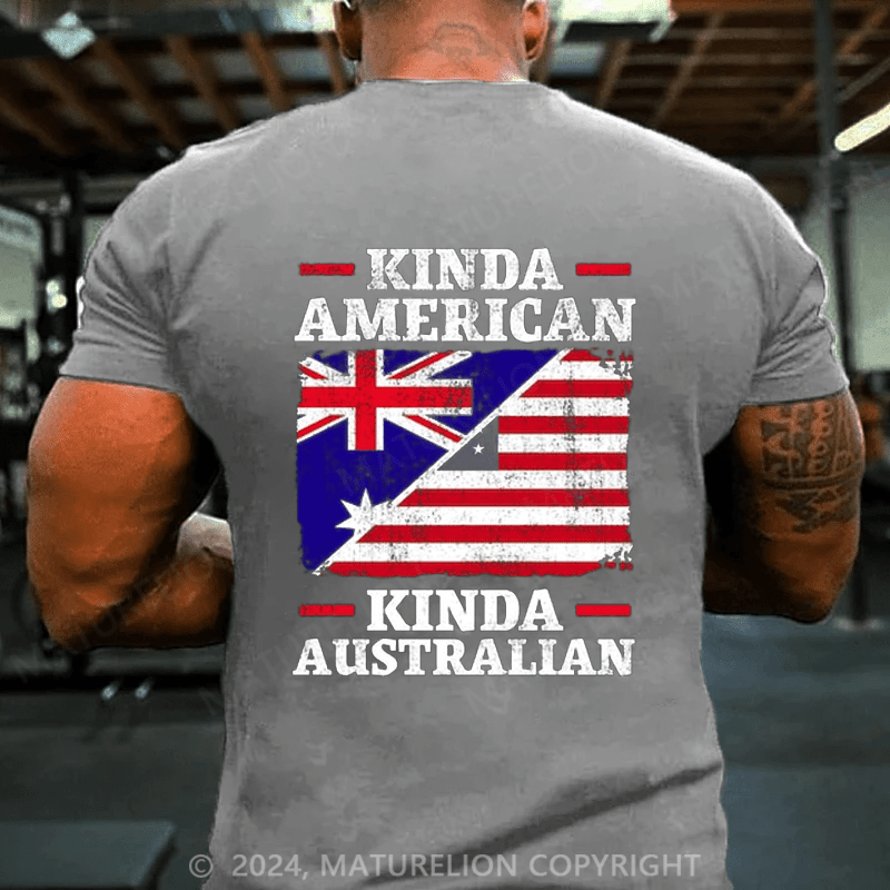 Maturelion Men's T-shirt Kinda American Kinda Australian T-Shirt T-shirt