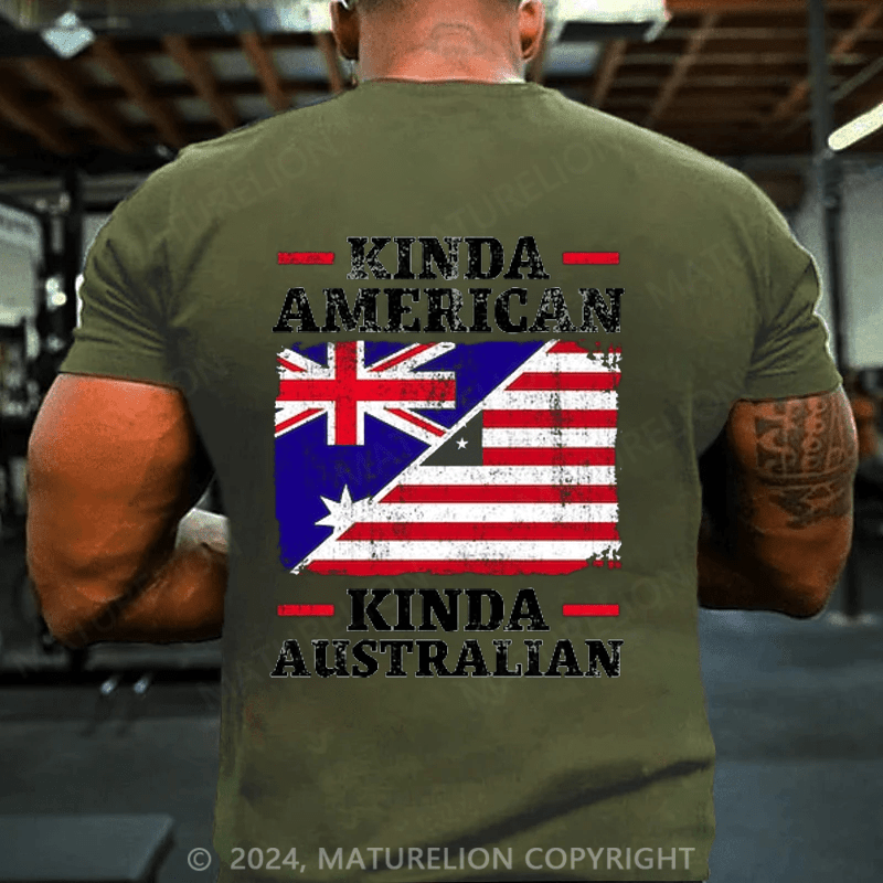 Maturelion Men's T-shirt Kinda American Kinda Australian T-Shirt T-shirt