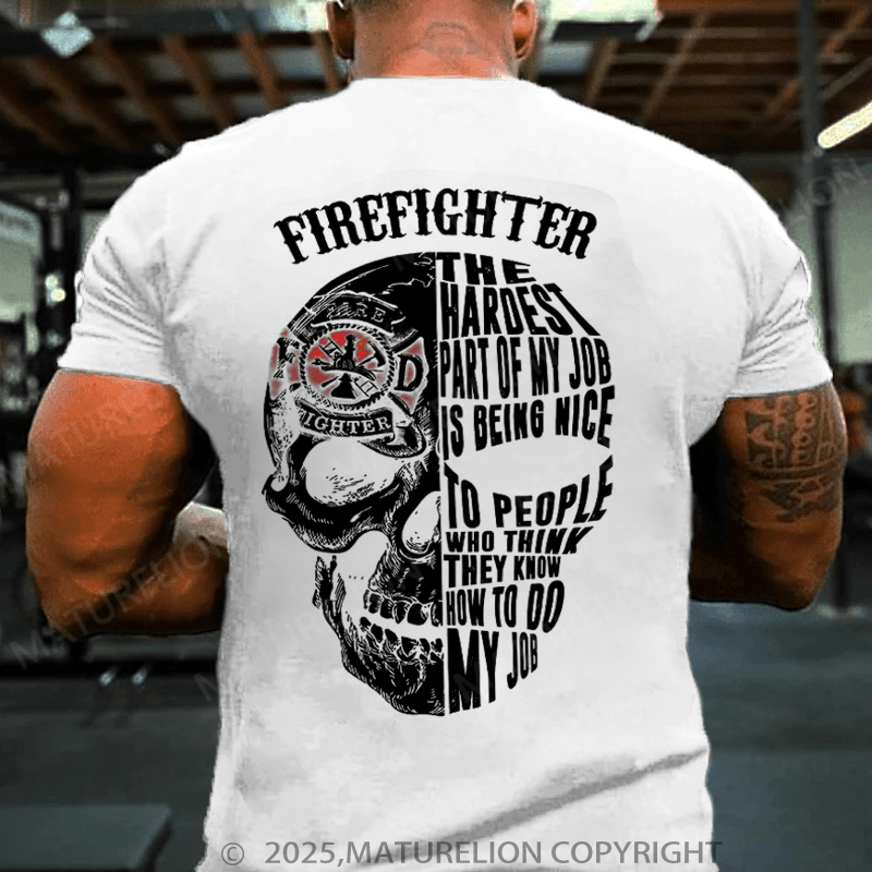 Maturelion Men's T-shirt Fire Fighter T-shirt
