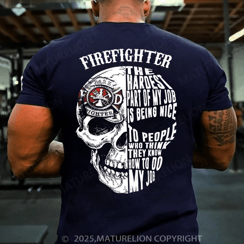 Maturelion Men's T-shirt Fire Fighter T-shirt