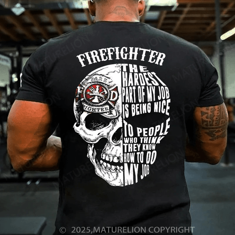 Maturelion Men's T-shirt Fire Fighter T-shirt