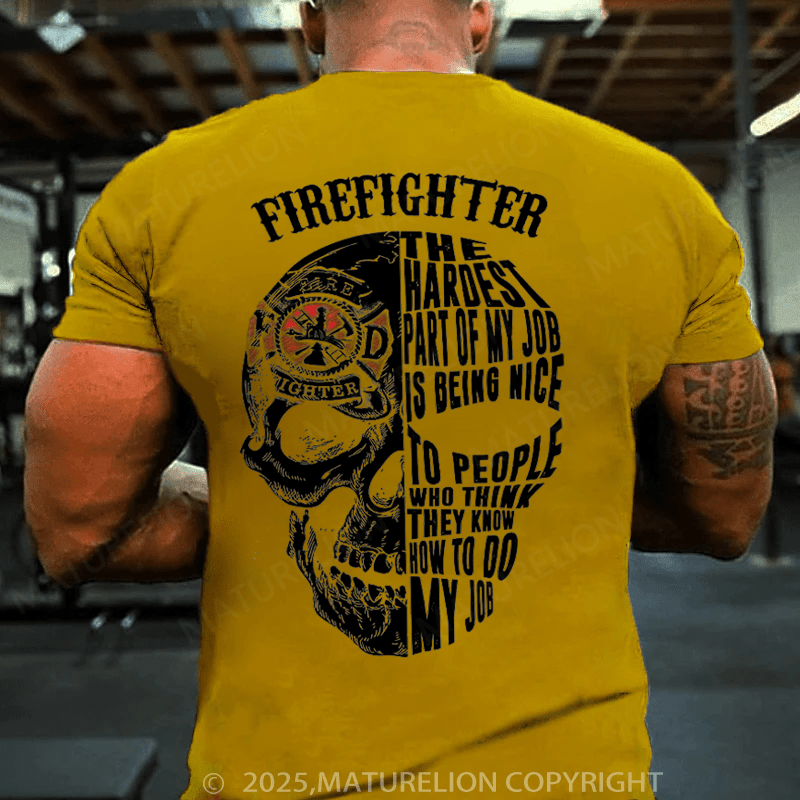 Maturelion Men's T-shirt Fire Fighter T-shirt