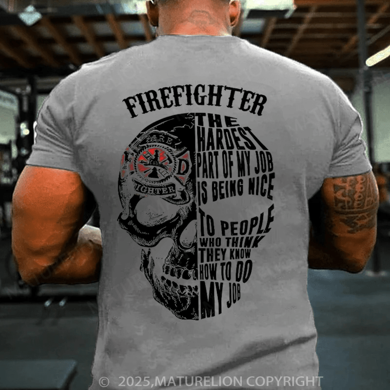 Maturelion Men's T-shirt Fire Fighter T-shirt
