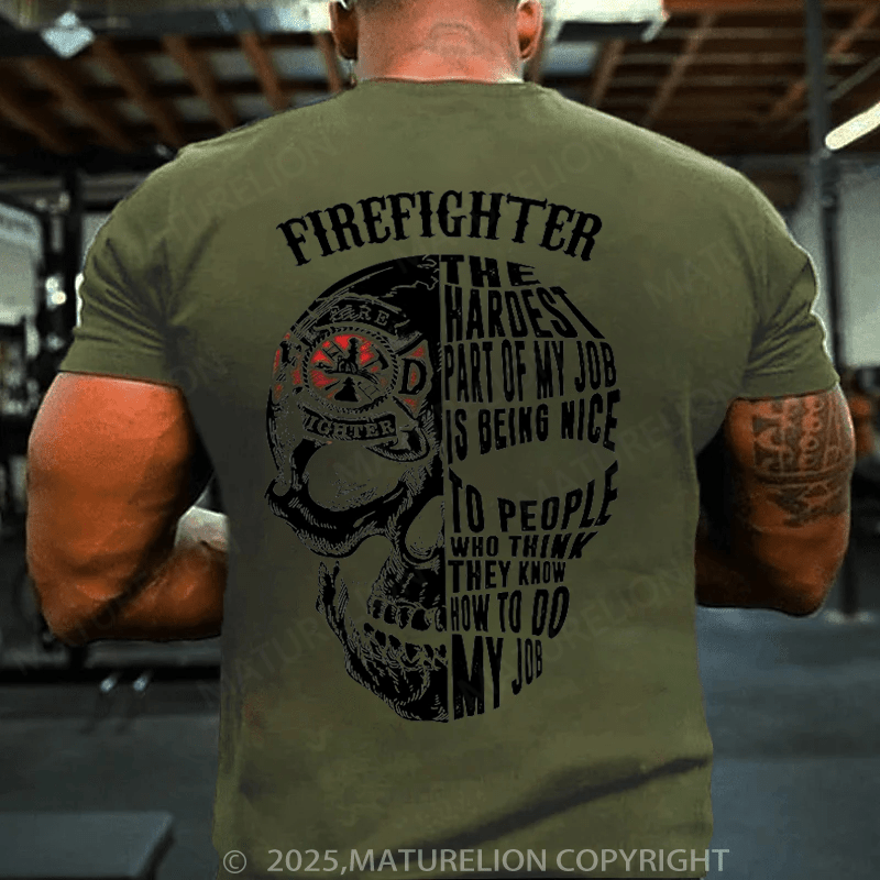 Maturelion Men's T-shirt Fire Fighter T-shirt