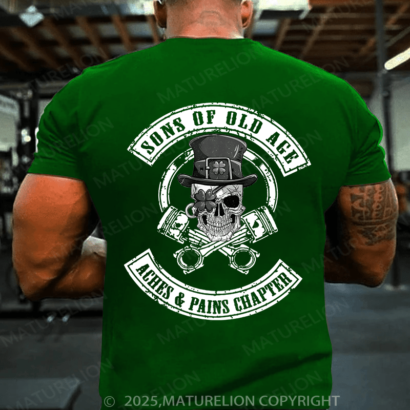 Maturelion St Patrick's T-shirt Sons Of Old Age Aches And Pain Chapter T-shirt