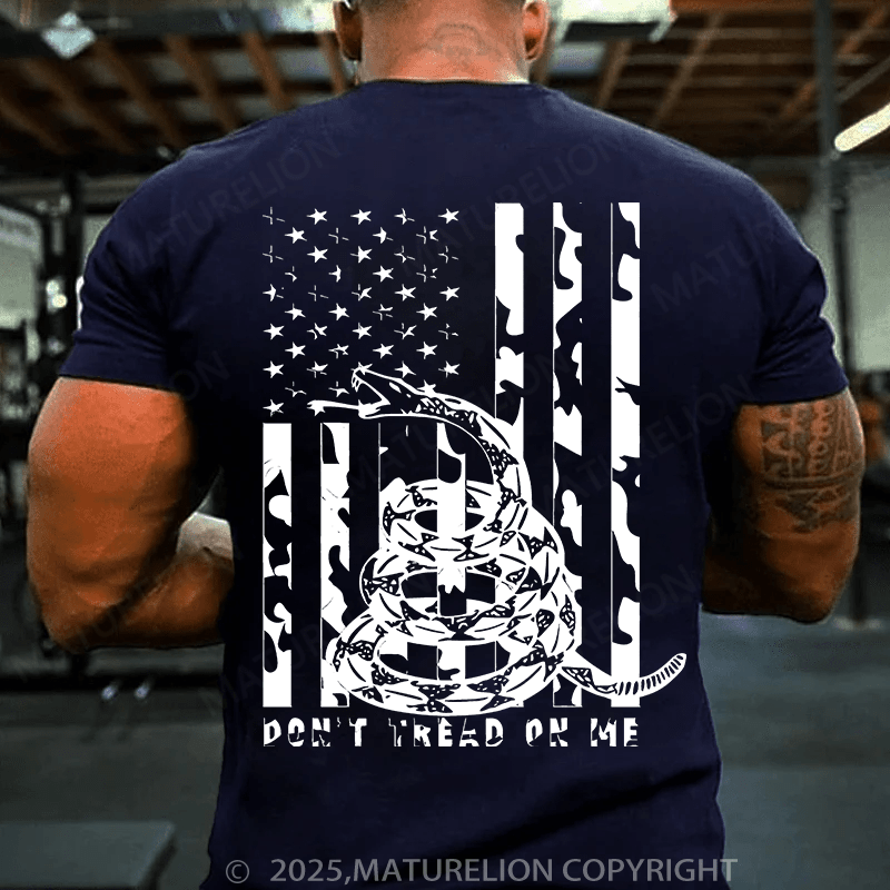Maturelion Men's T-shirt Don't Tread on Me Camo T-shirt
