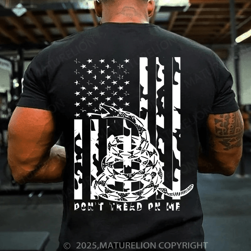 Maturelion Men's T-shirt Don't Tread on Me Camo T-shirt