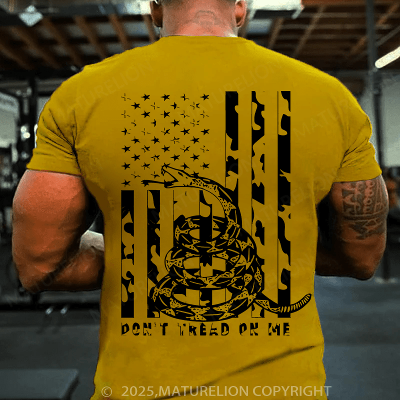 Maturelion Men's T-shirt Don't Tread on Me Camo T-shirt