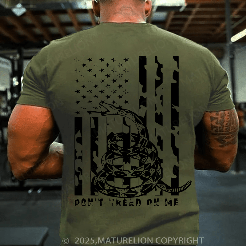 Maturelion Men's T-shirt Don't Tread on Me Camo T-shirt