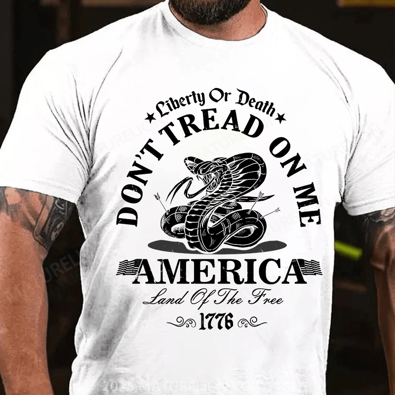 Maturelion Men's T-shirt Don't Tread on me, Liberty or Death T-shirt