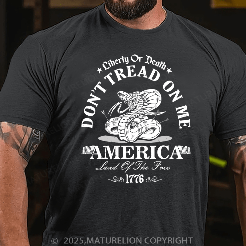 Maturelion Men's T-shirt Don't Tread on me, Liberty or Death T-shirt
