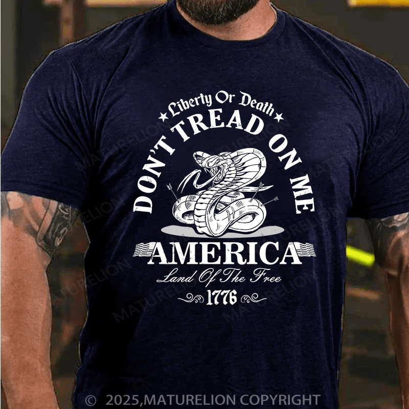 Maturelion Men's T-shirt Don't Tread on me, Liberty or Death T-shirt
