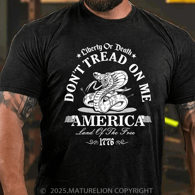 Maturelion Men's T-shirt Don't Tread on me, Liberty or Death T-shirt