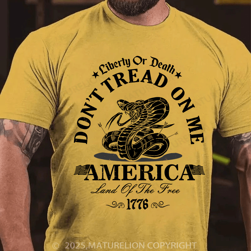 Maturelion Men's T-shirt Don't Tread on me, Liberty or Death T-shirt