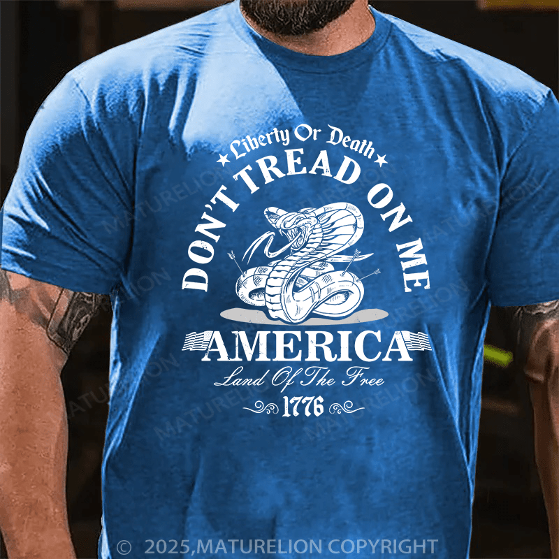 Maturelion Men's T-shirt Don't Tread on me, Liberty or Death T-shirt