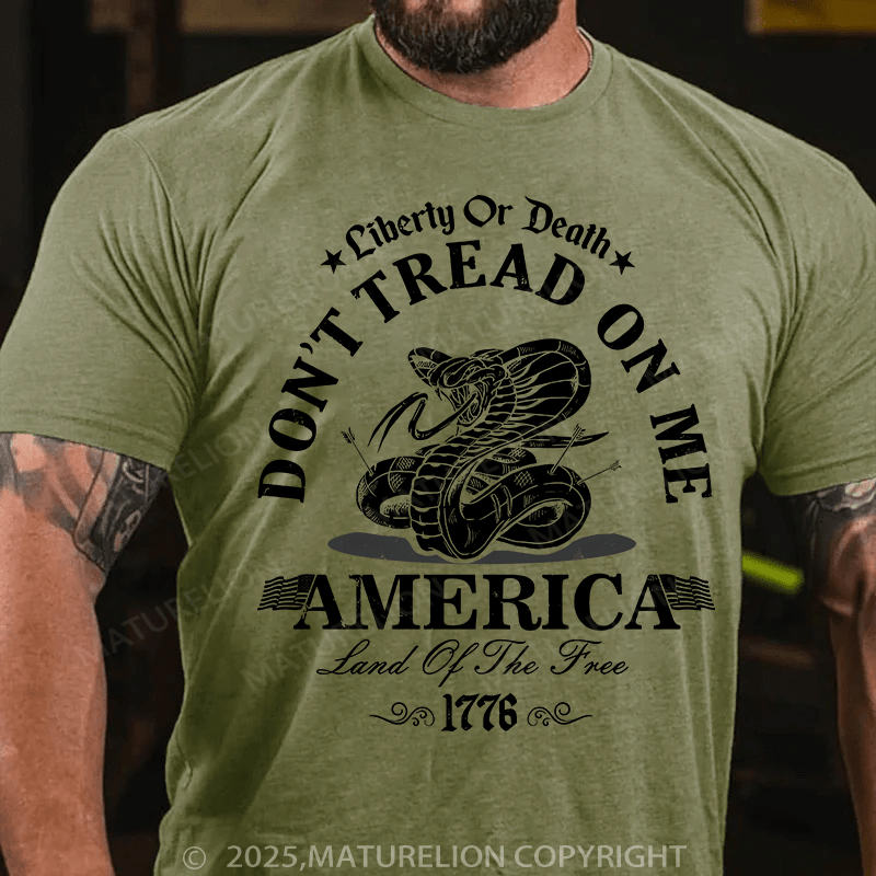 Maturelion Men's T-shirt Don't Tread on me, Liberty or Death T-shirt
