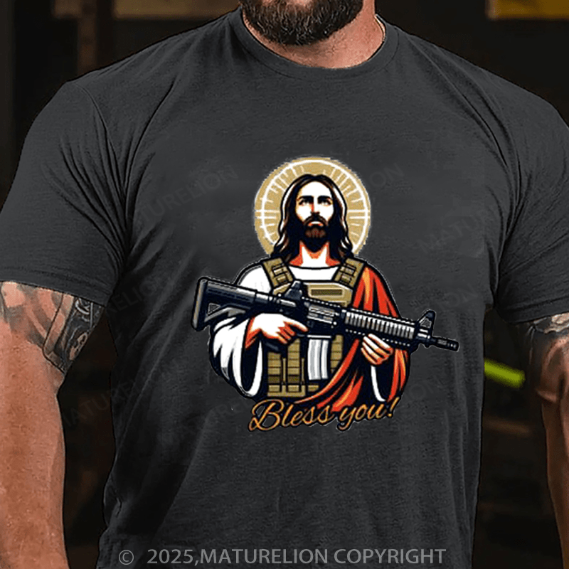 Maturelion Men's T-Shirt Jesus Tactical T-Shirt