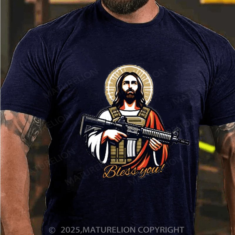 Maturelion Men's T-Shirt Jesus Tactical T-Shirt