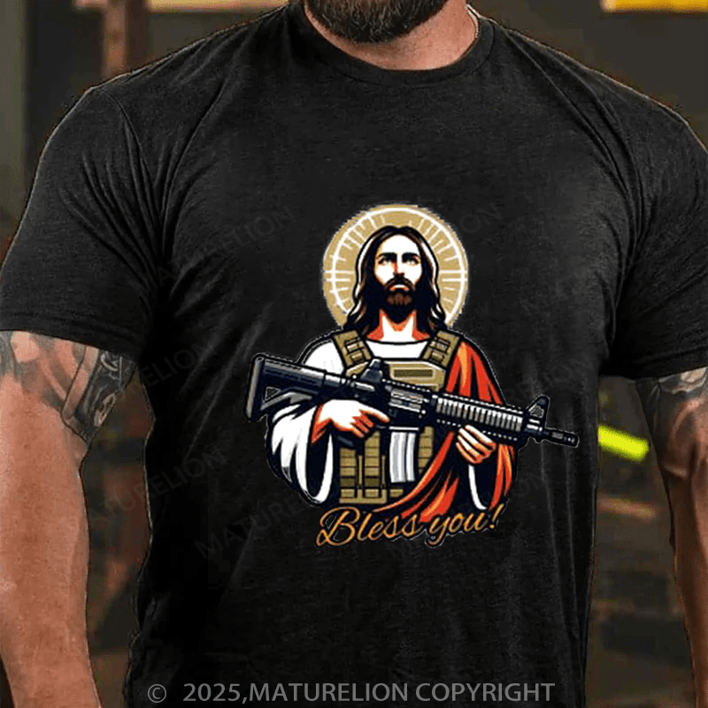 Maturelion Men's T-Shirt Jesus Tactical T-Shirt