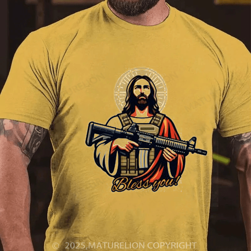 Maturelion Men's T-Shirt Jesus Tactical T-Shirt