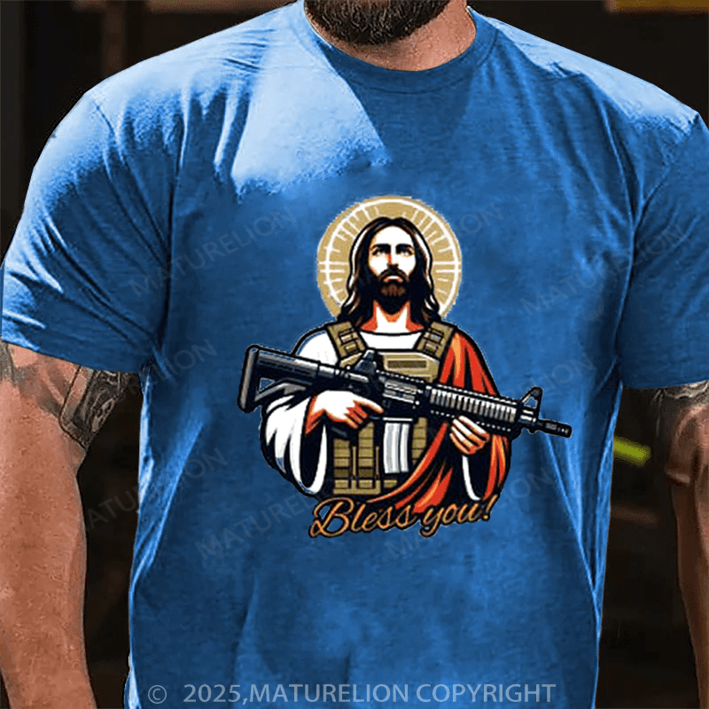 Maturelion Men's T-Shirt Jesus Tactical T-Shirt