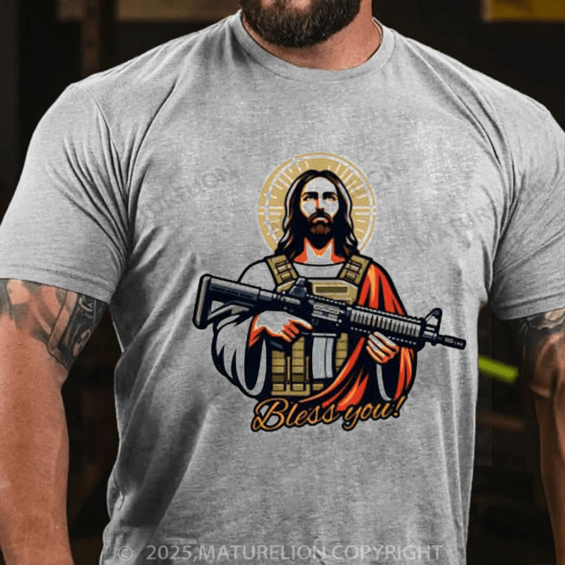 Maturelion Men's T-Shirt Jesus Tactical T-Shirt