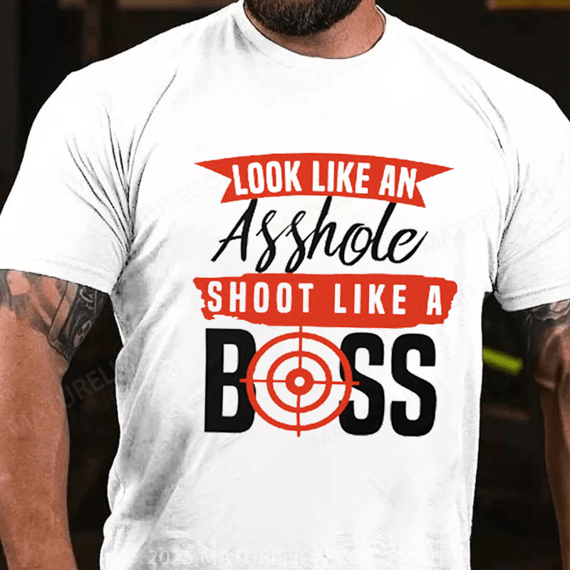 Maturelion Men's T-Shirt Shoot lika a Boss Essential T-Shirt