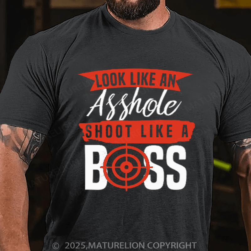 Maturelion Men's T-Shirt Shoot lika a Boss Essential T-Shirt