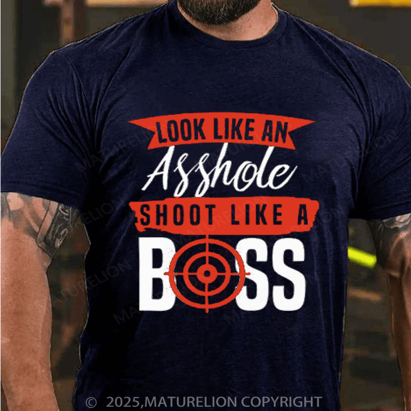 Maturelion Men's T-Shirt Shoot lika a Boss Essential T-Shirt