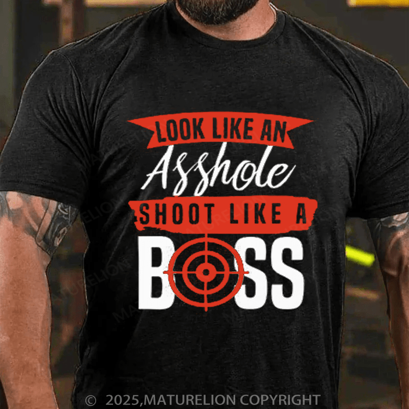 Maturelion Men's T-Shirt Shoot lika a Boss Essential T-Shirt