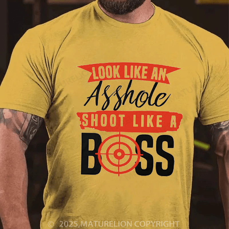 Maturelion Men's T-Shirt Shoot lika a Boss Essential T-Shirt