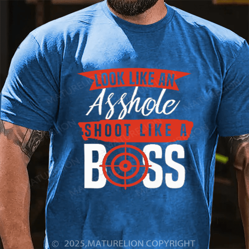 Maturelion Men's T-Shirt Shoot lika a Boss Essential T-Shirt