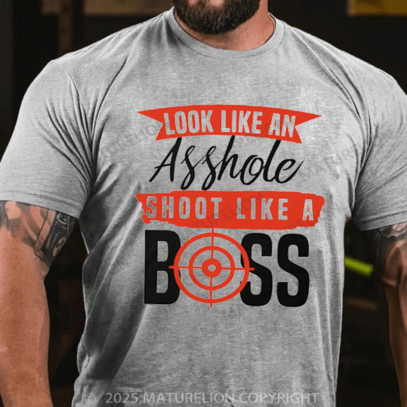 Maturelion Men's T-Shirt Shoot lika a Boss Essential T-Shirt
