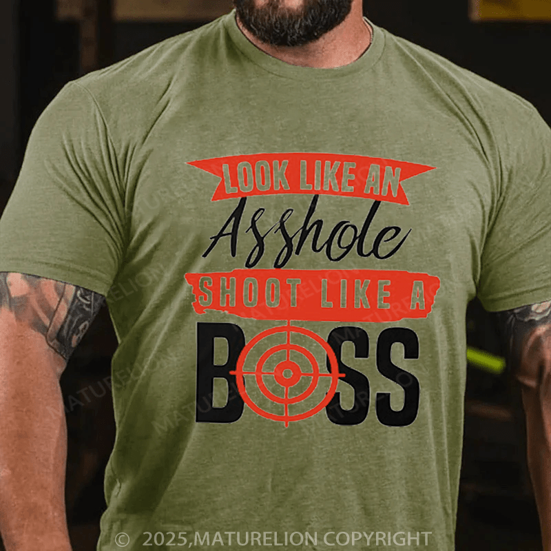 Maturelion Men's T-Shirt Shoot lika a Boss Essential T-Shirt