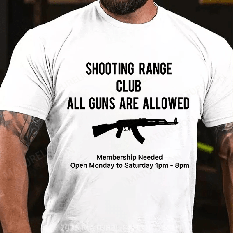 Maturelion Men's T-Shirt Shooting Range Club T-Shirt
