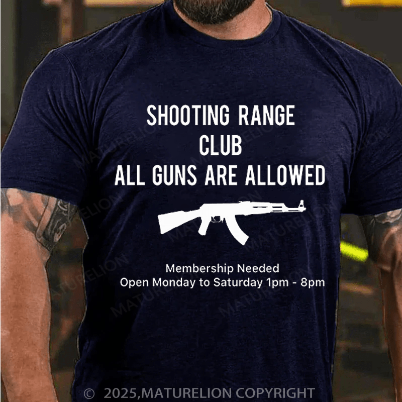 Maturelion Men's T-Shirt Shooting Range Club T-Shirt