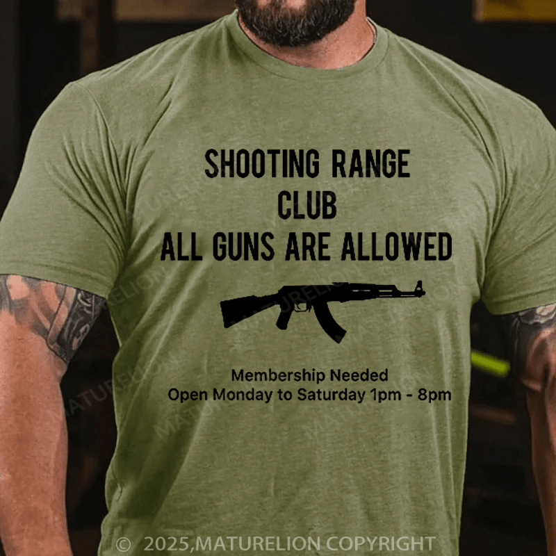Maturelion Men's T-Shirt Shooting Range Club T-Shirt