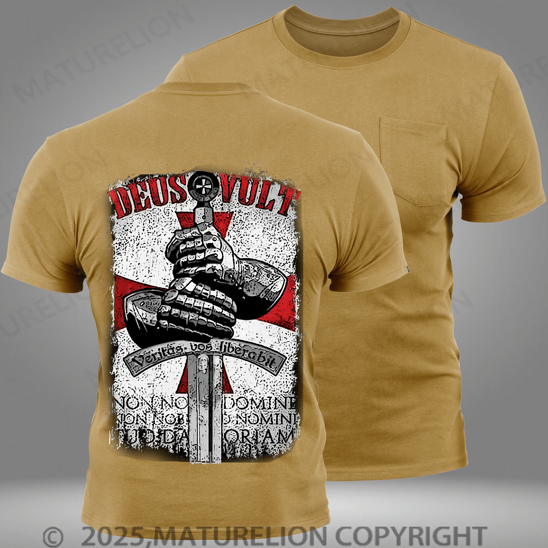 Maturelion Men's T-shirt Deus Vult Pocket T-Shirt